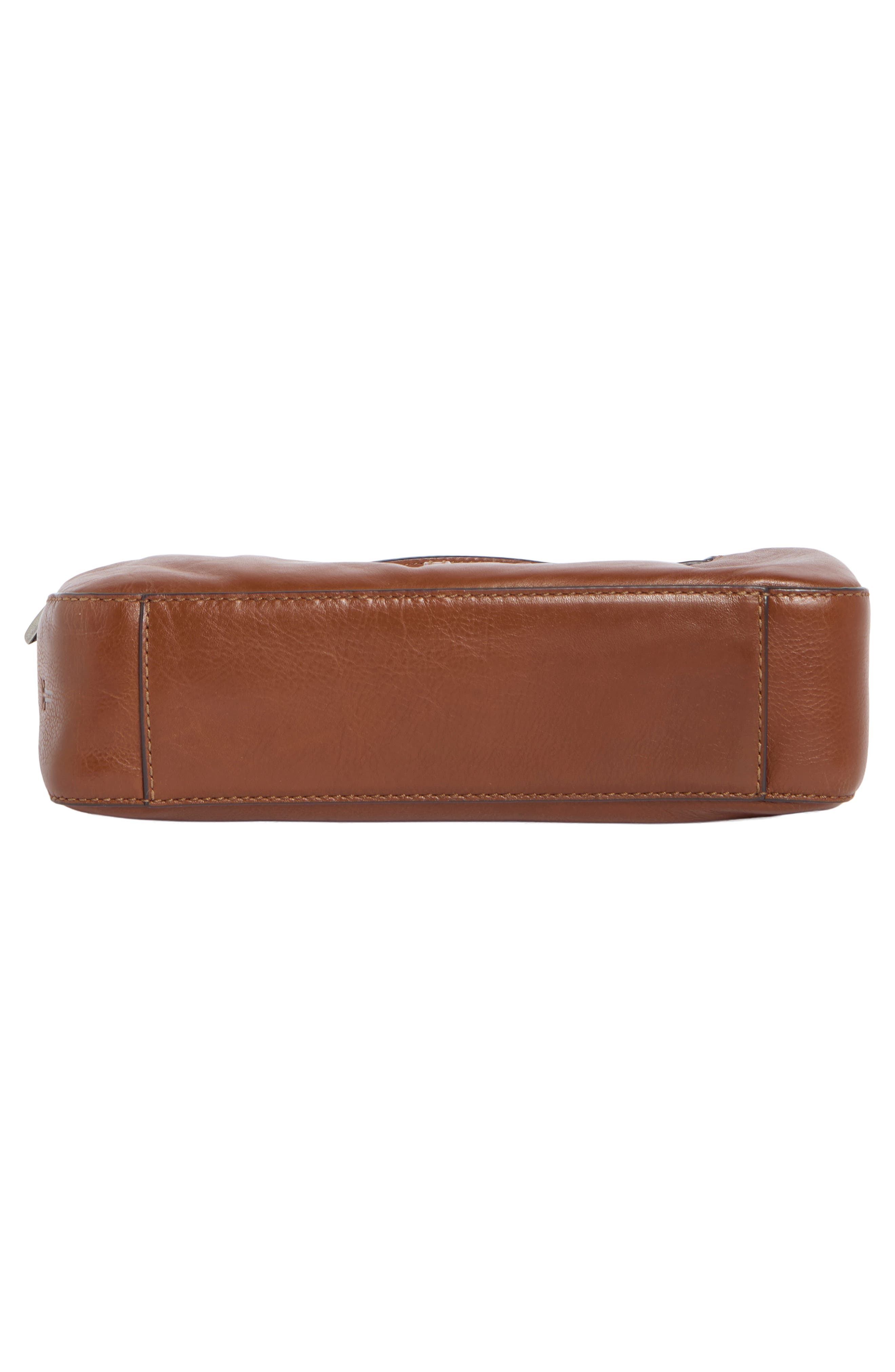 Heather Leather Shoulder Bag, Alternate, color, COGNAC