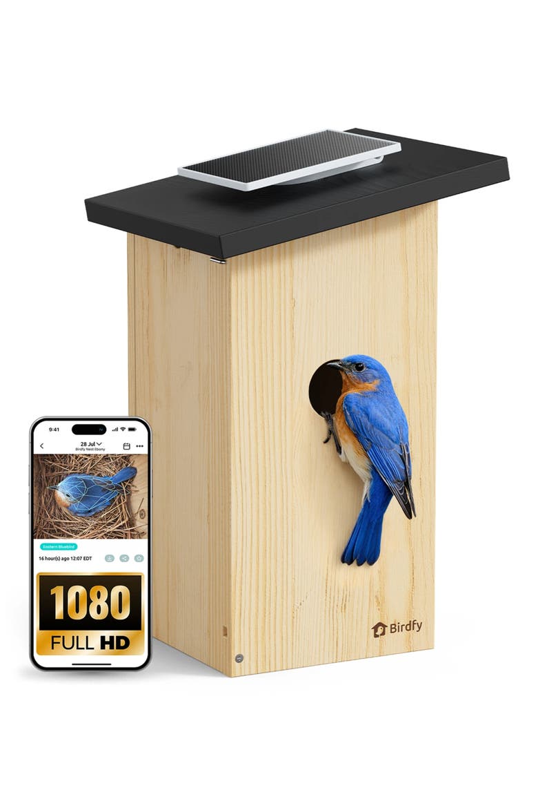 Ebony Wooden Smart Bird Nes, Alternate, color, WOOD/ EBONY