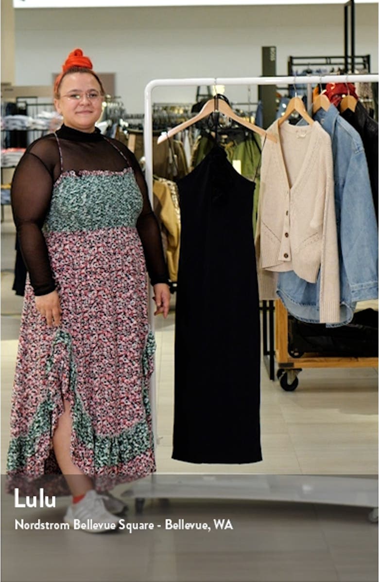 Erika Rosette Cutout Halter Cocktail Midi Dress, sales video thumbnail