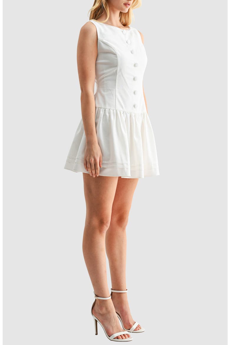 Covered Button Fit and Flare Minidress, Alternate, color, IVORY