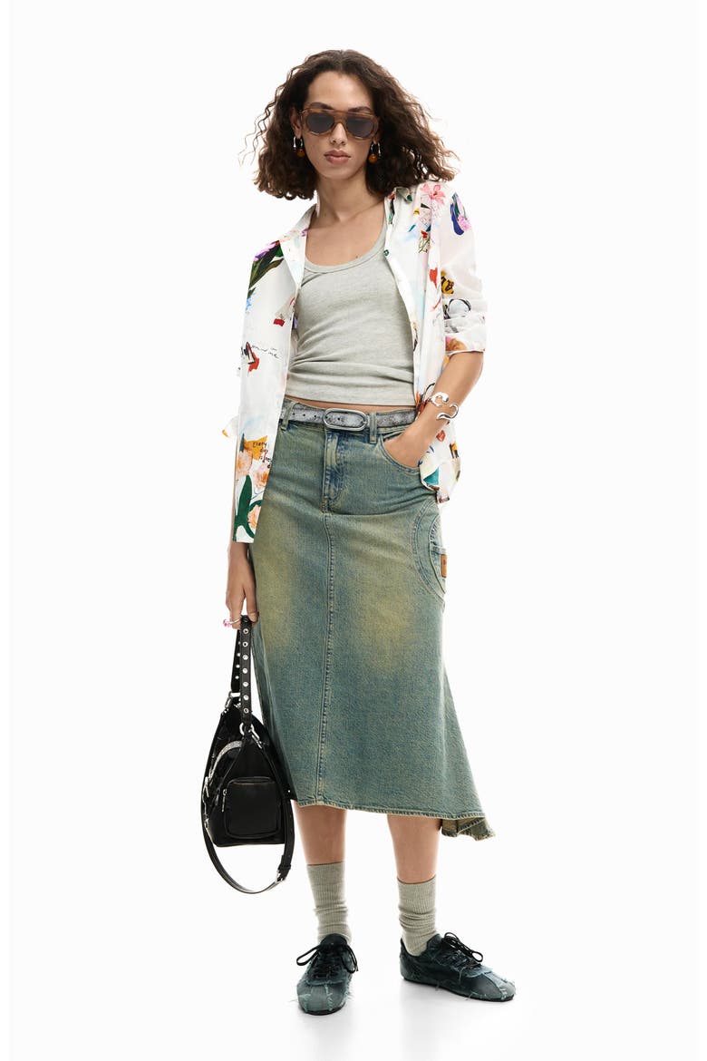Floral Print Woven Shirt, Alternate, color, WHITE