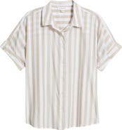 beachlunchlounge Chase Cotton & Modal Button-Up Shirt