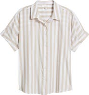 beachlunchlounge Chase Cotton & Modal Button-Up Shirt