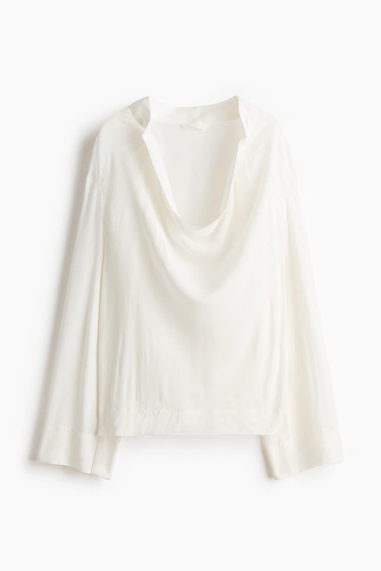 Cowl-neck Blouse, Alternate, color, White