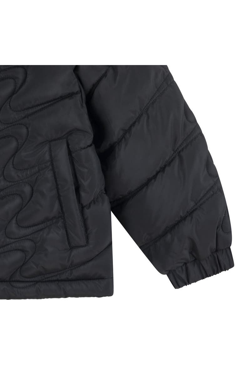 Nike Kids' Swoosh Quilted Hooded Puffer Jacket, Alternate, color, Black
