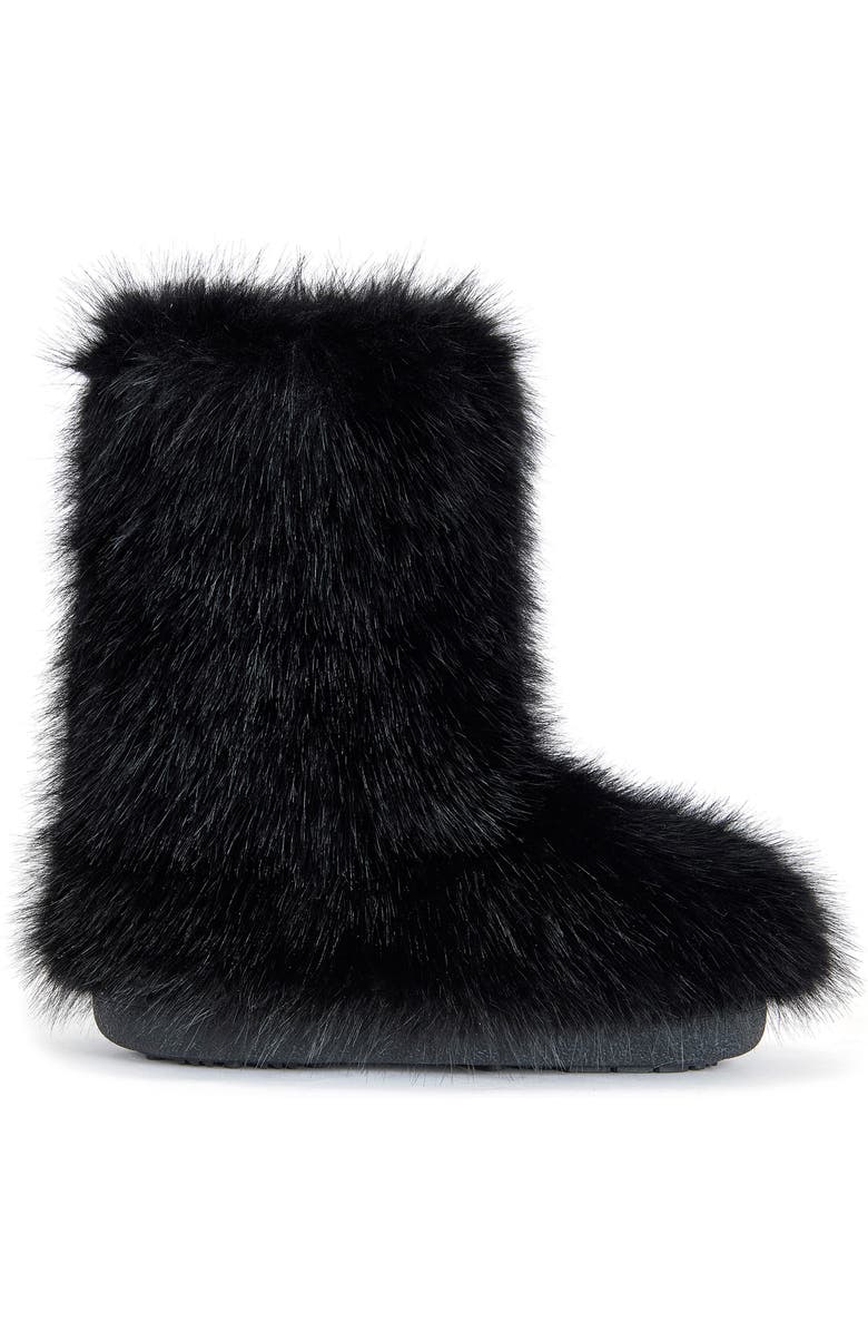 AZALEA WANG Dipa Faux Fur Bootie, Alternate, color, Black