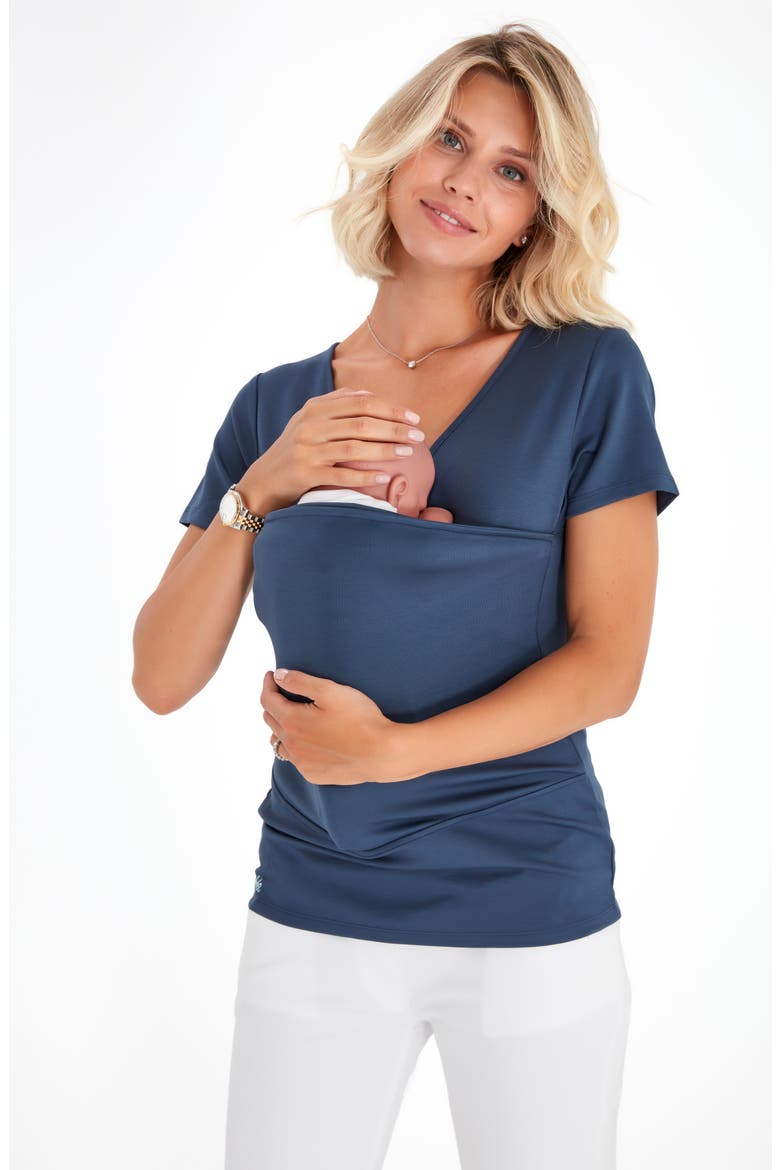 Hands Free Baby Carrier Maternity/Nursing Top, Alternate, color, NAVY BLUE
