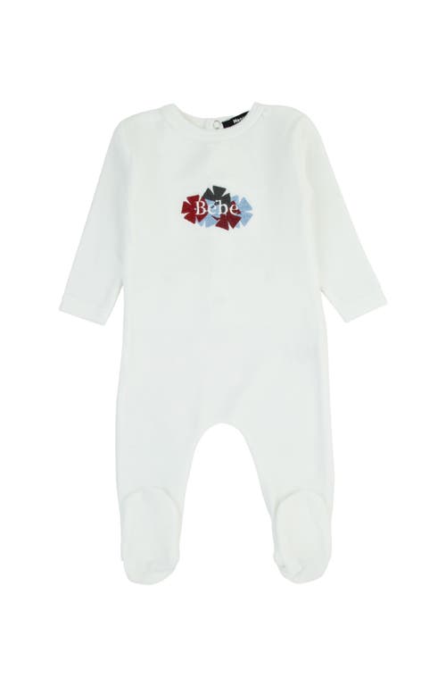 Noggiwear Clover Embroidered Footie In White