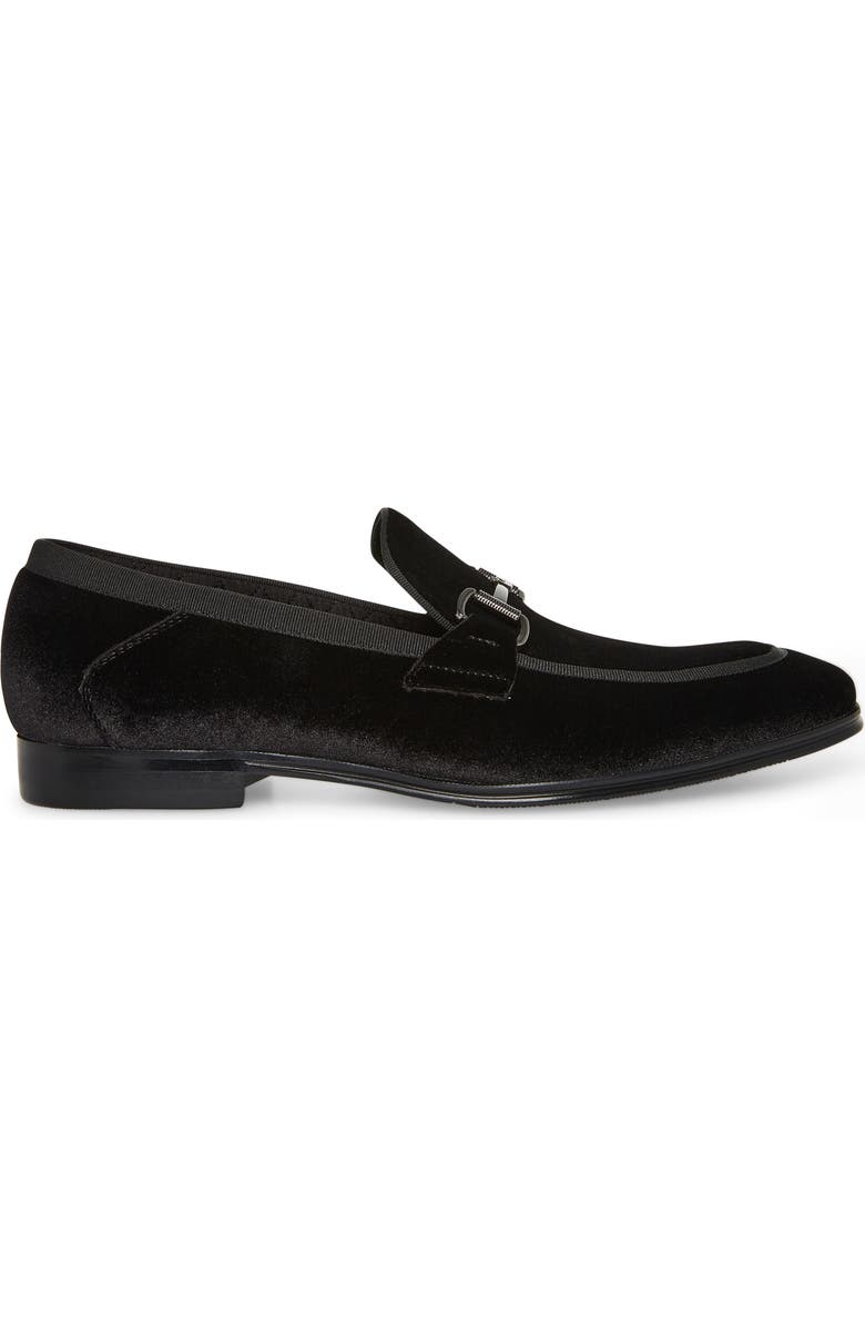 Steve Madden Aahron Leather Loafer, Alternate, color, Black/ Silver