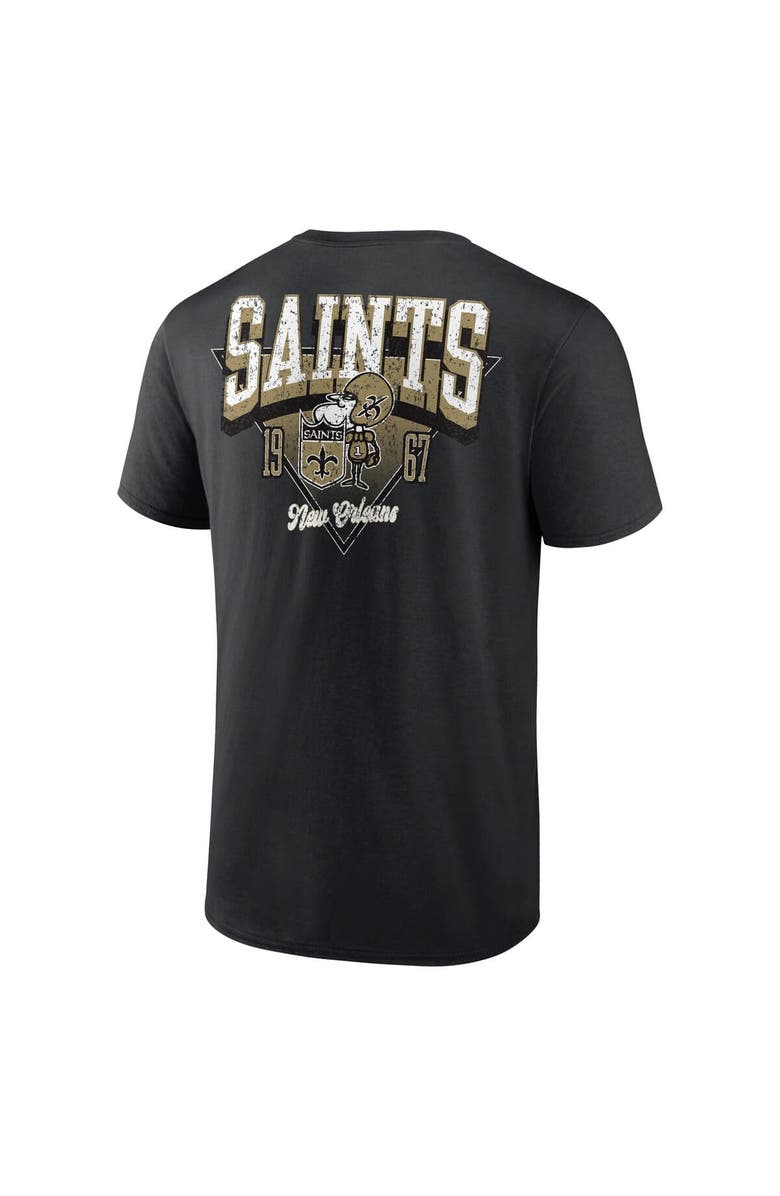 FANATICS Men's Fanatics Black New Orleans Saints Never Over T-Shirt, Alternate, color,