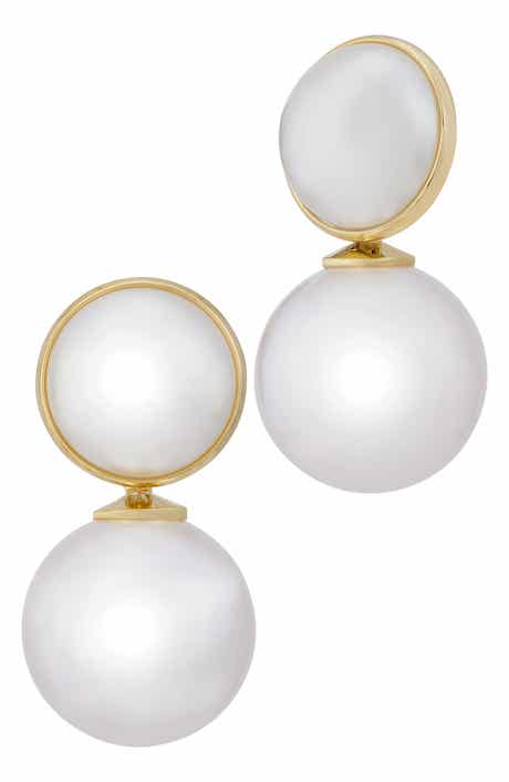 Faux Pearl Drop Earrings