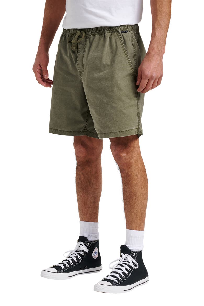 Taxer Stretch Cotton Drawstring Shorts, Alternate, color, GRAPE LEAF