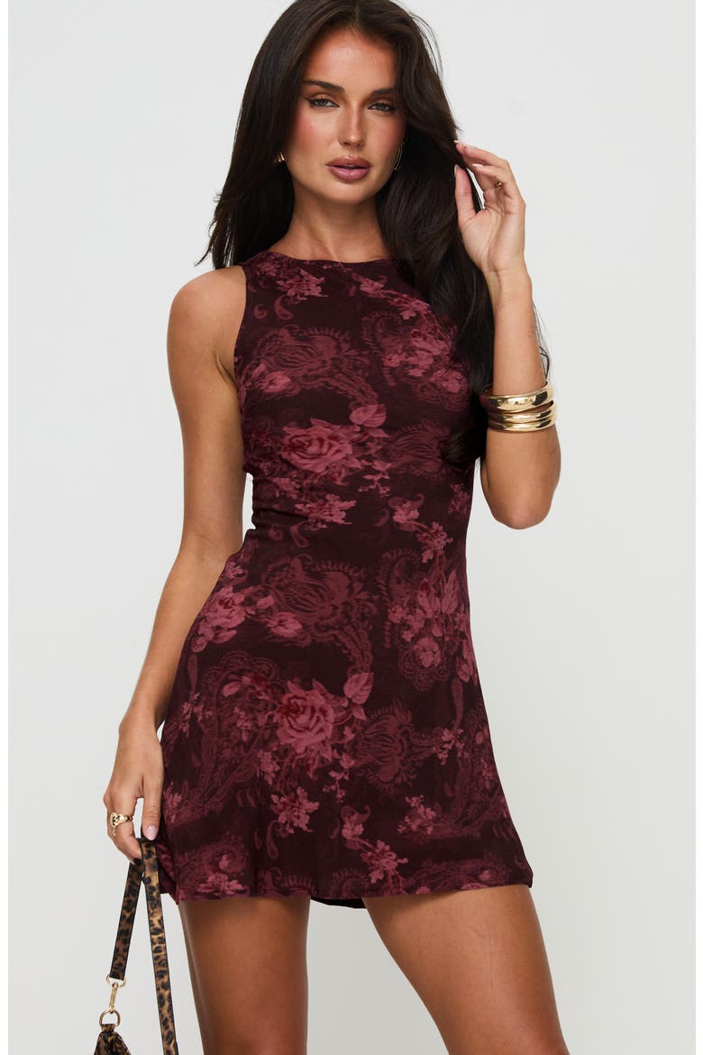 Vivre Sleeveless Minidress, Alternate, color, BURGUNDY