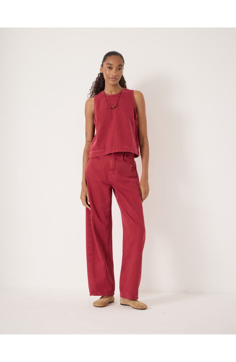 Hush Valerie Denim Shell Top, Alternate, color, Red