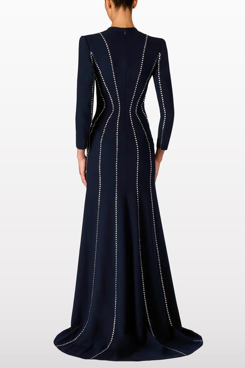 Jenny Packham Victoire Rhinestone-embellished Maxi Gown In Black