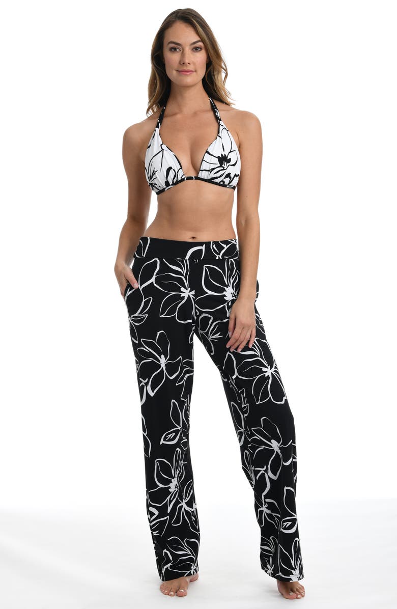 La Blanca Moonlit Floral Cover-Up Pants, Alternate, color,