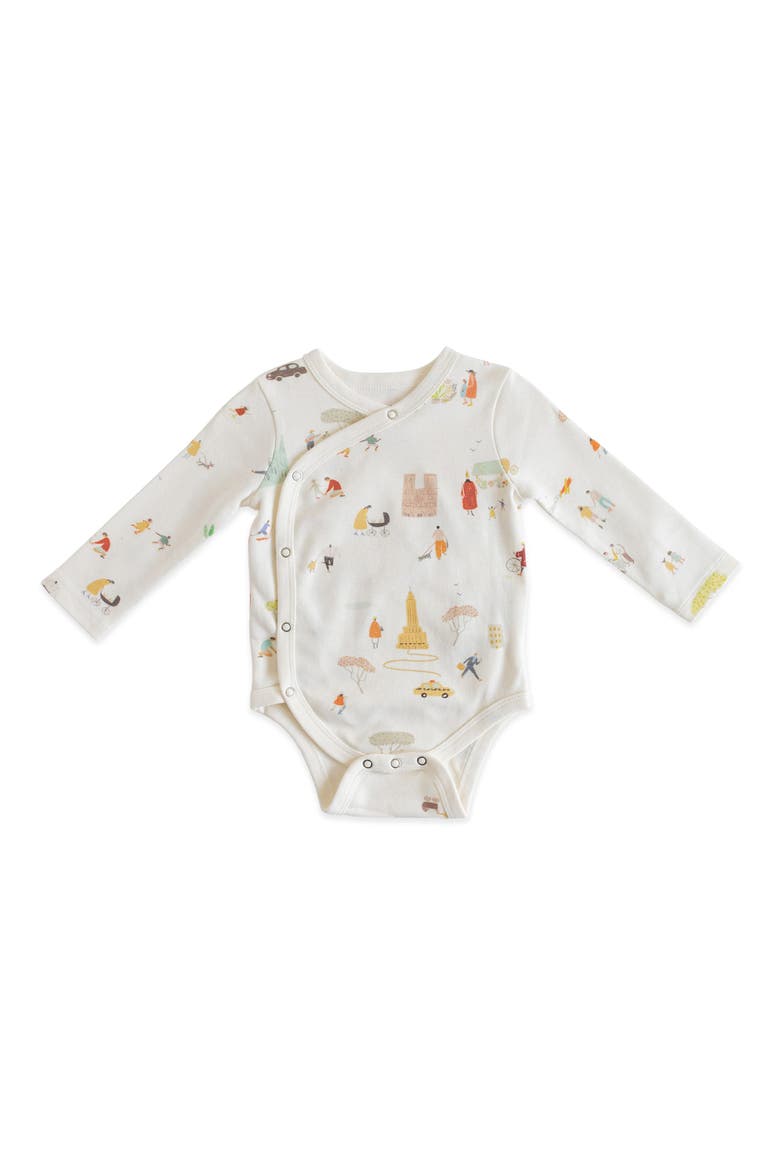 Explore the World Organic Cotton Wrap Bodysuit, Main, color, EXPLORE THE WORLD