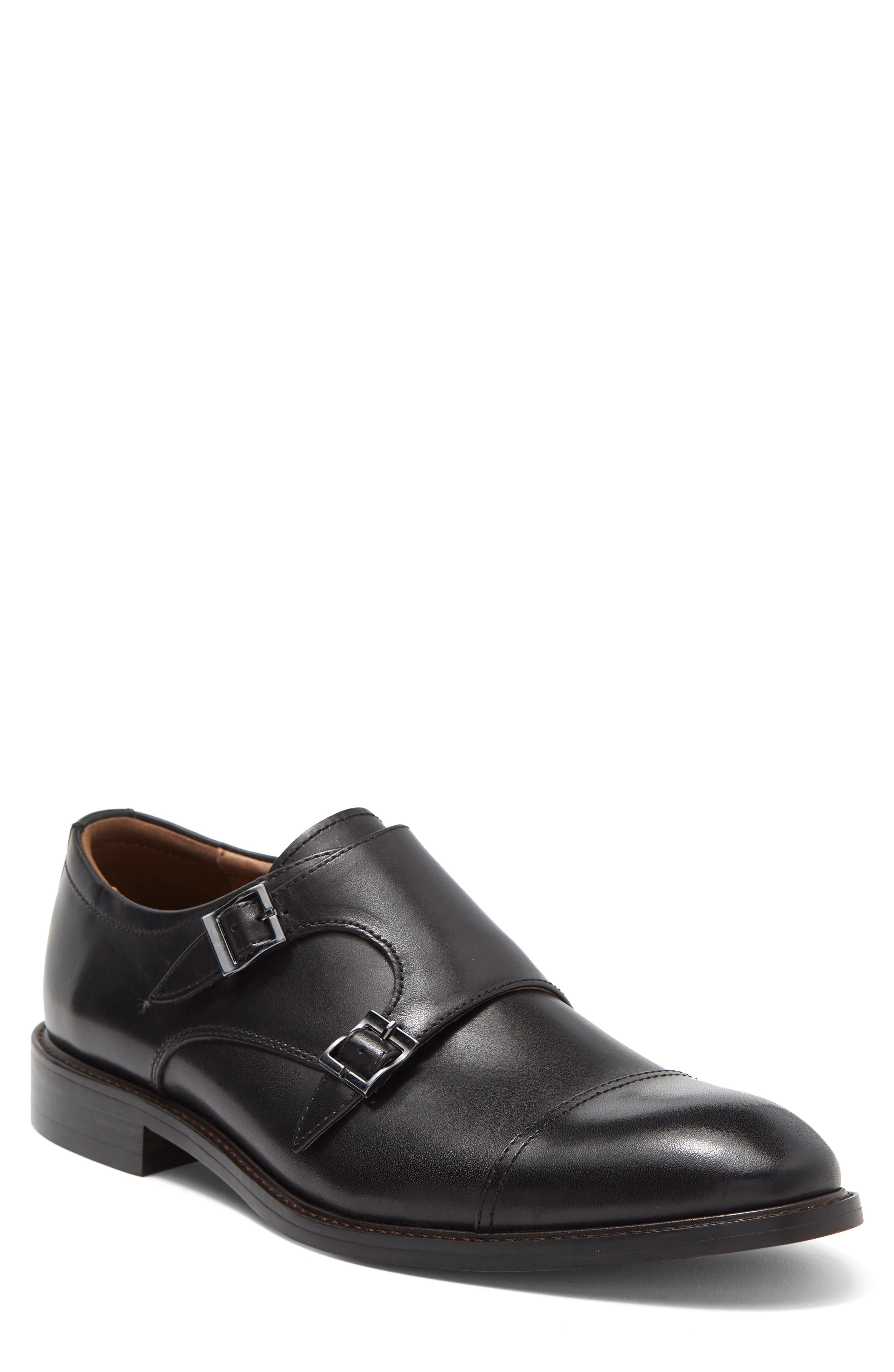 Parklane Suede Double Monk Strap Shoe, Main, color, BLACK