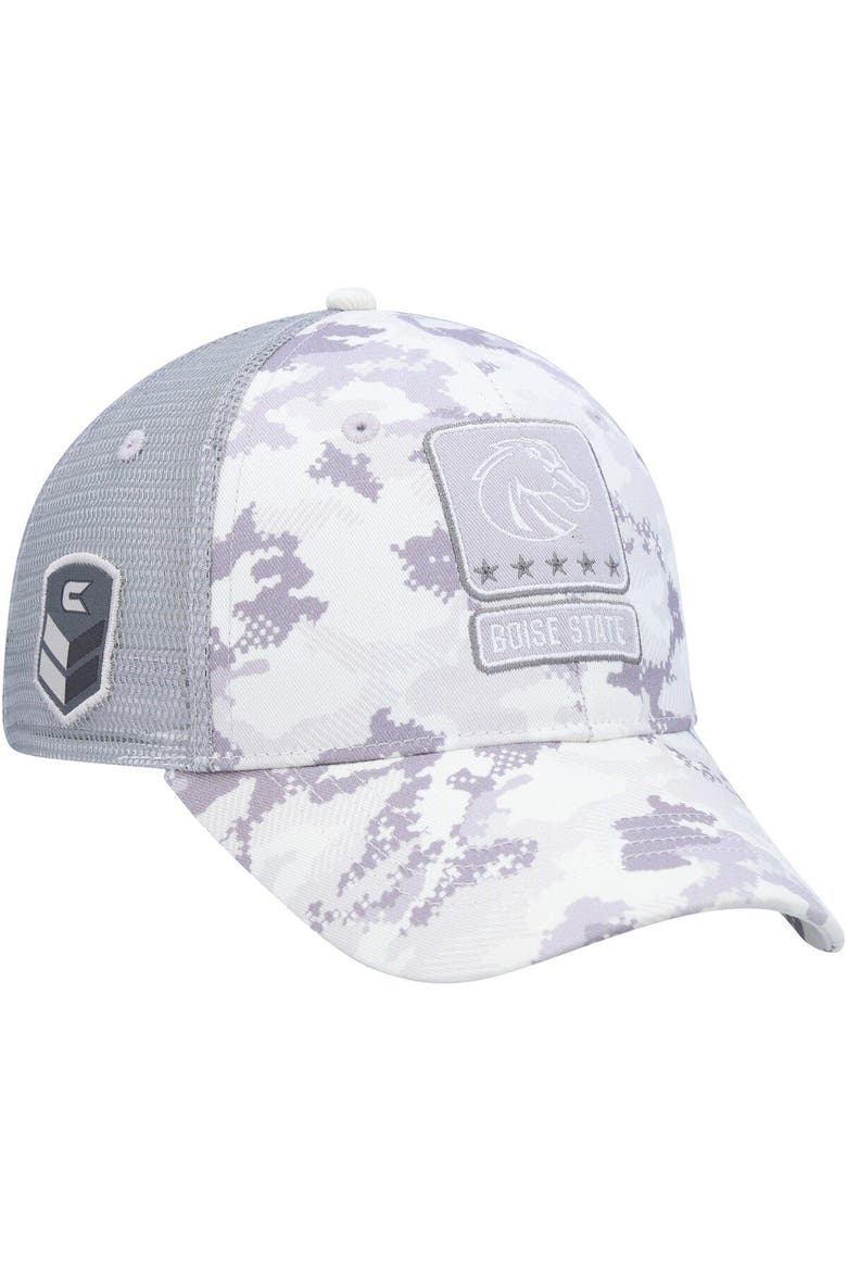 Men's Colosseum Camo Boise State Broncos OHT Military Appreciation 2400 Trucker Snapback Hat, Alternate, color, Camo