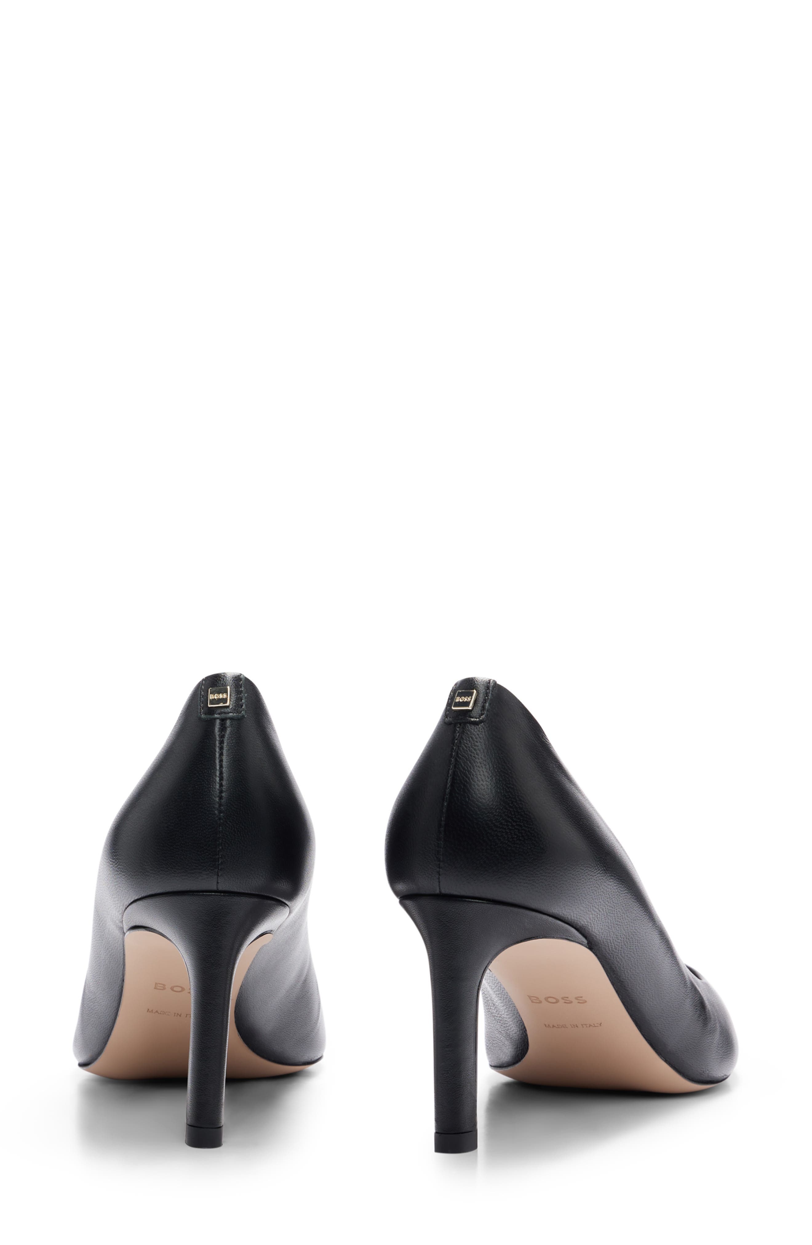 BOSS Janet Pointed Toe Pump, Alternate, color, Black Leather