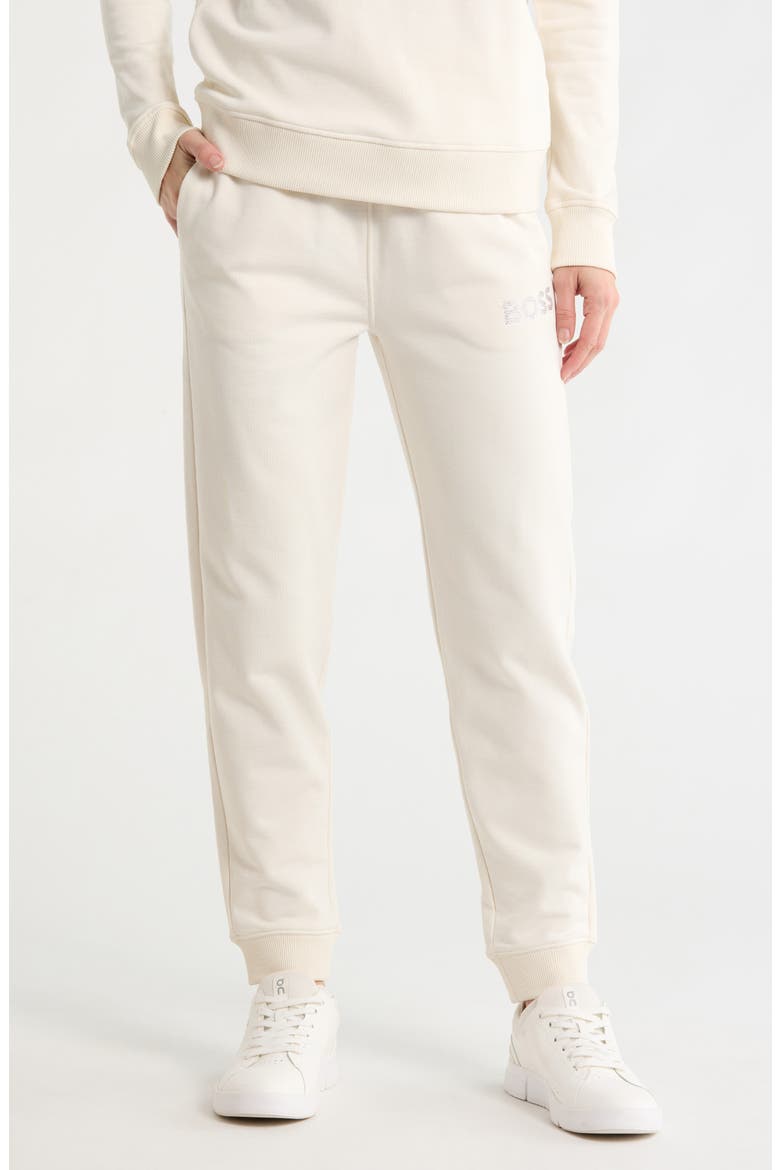 Embellished Logo Joggers, Main, color, OPEN WHITE