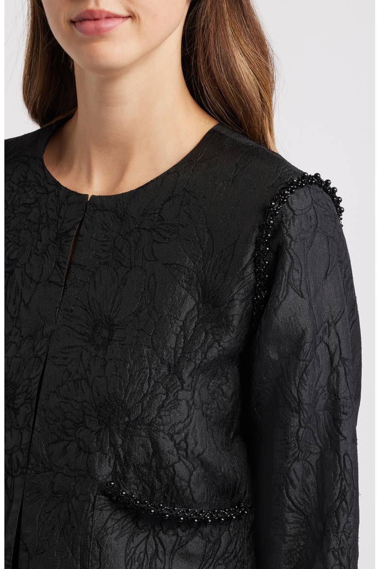 Jonnai Bead Embellished Textured Jacket, Alternate, color, BLACK