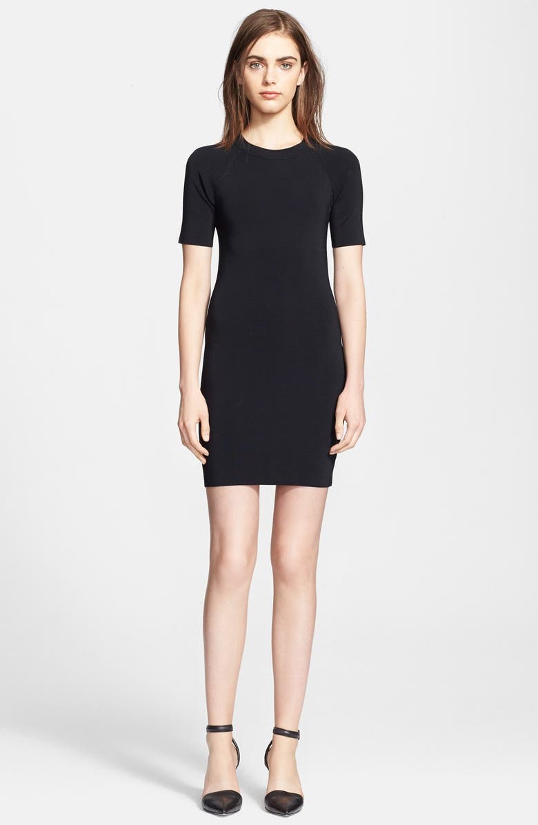alexanderwang.t T by Alexander Wang Ribbed Crewneck Dress, Main, color, 