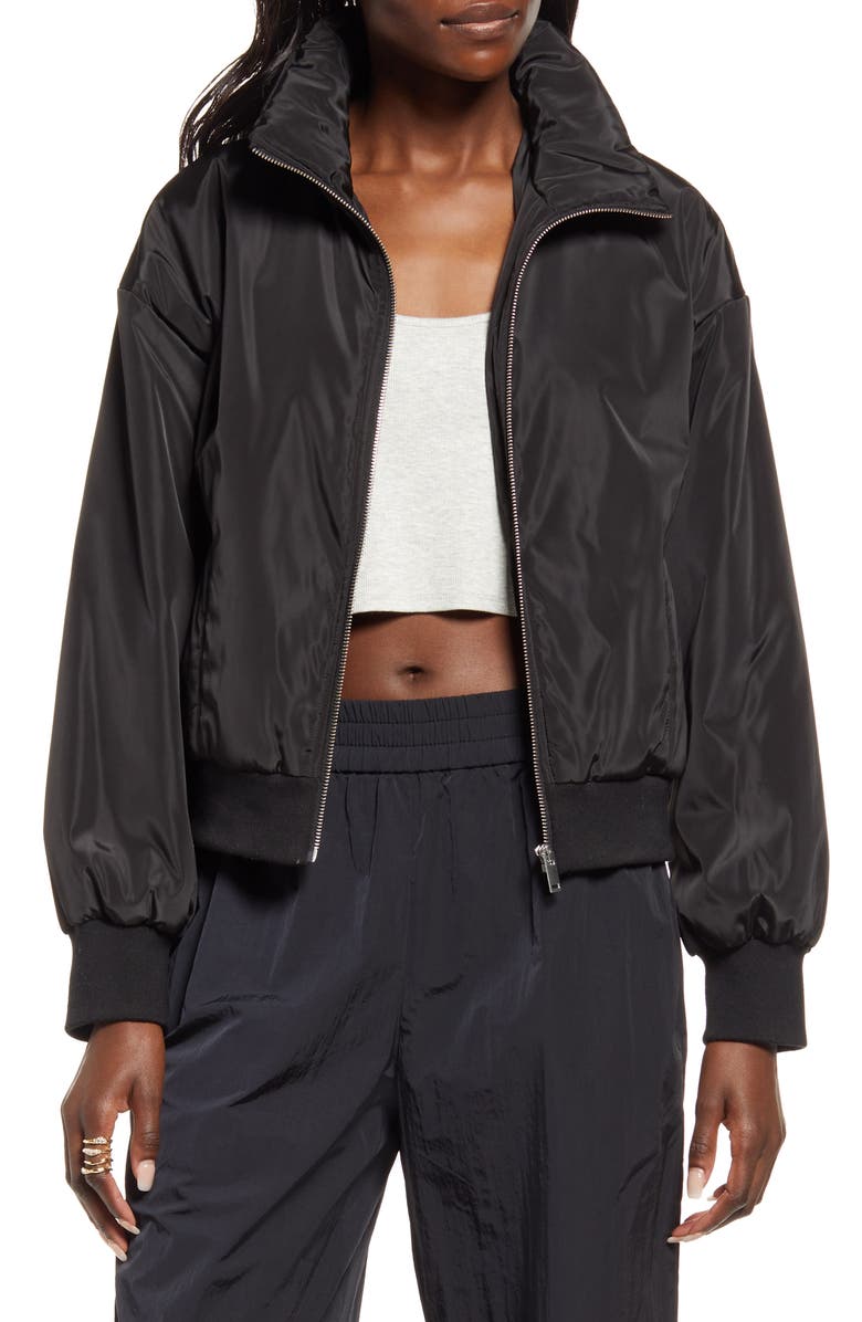 Open Edit Crop Bomber Jacket, Main, color, 