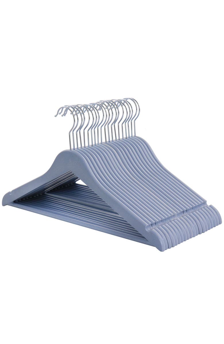 Elama Home 20 Piece Eco Friendly Coat Hangers, Alternate, color, Blue