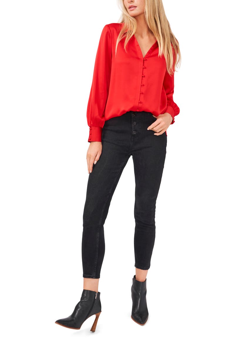 Vince Camuto Button-Up Shirt, Alternate, color, Cherry Red