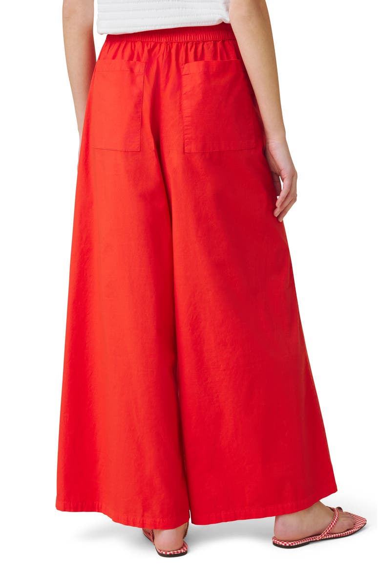 Mallory Wide Leg Poplin Pants, Alternate, color, FIREWORK RED