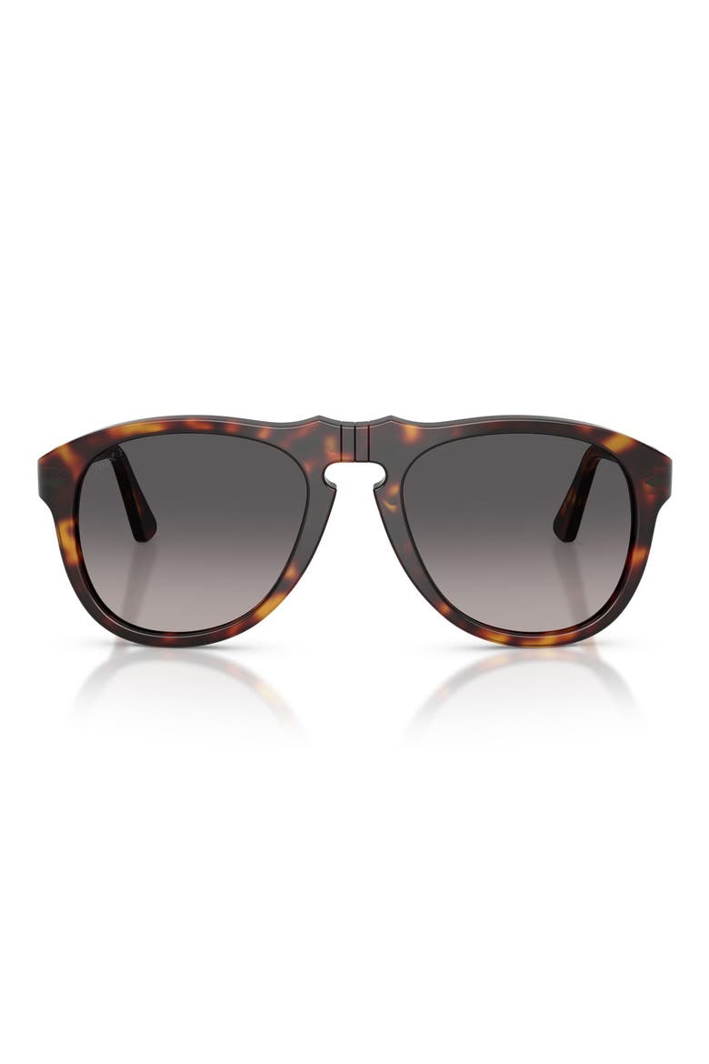54mm Gradient Polarized Pilot Sunglasses, Main, color, HAVANA / POLAR GRADIENT GREY