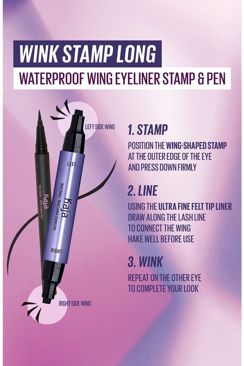 Wink Long Winged Eyeliner Stamp & Eyeliner Pen Set, Alternate, color, BLACK