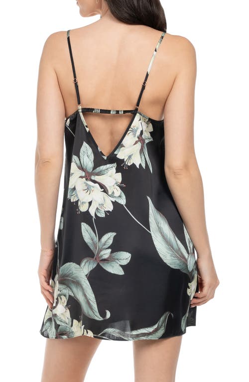 Midnight Bakery Satin Chemise In Black