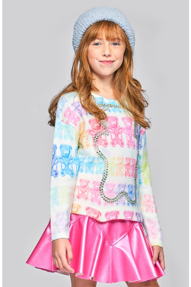 Kids' Gummy Bear Sweater, Alternate, color, WHITE MULTI