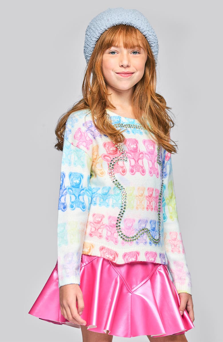 Hannah Banana Kids' Gummy Bear Sweater, Alternate, color, White Multi