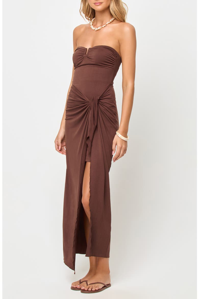 Noah Strapless Cover-Up Maxi Dress, Alternate, color, ESPRESSO