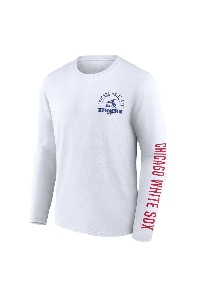 Men's Fanatics Branded White Chicago White Sox Pressbox Long Sleeve T-Shirt, Alternate, color, White