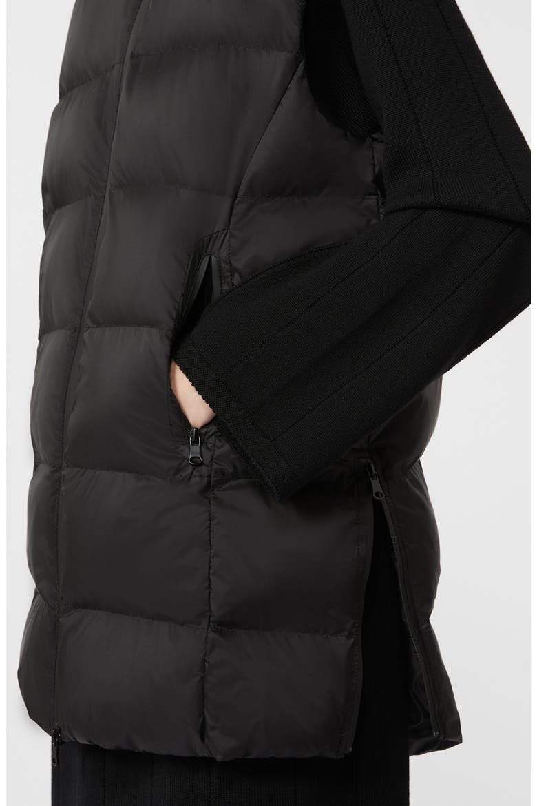 Lodola Hooded Quilted Vest, Alternate, color, BLACK