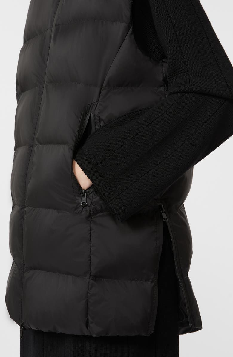 MM by Max Mara Lodola Hooded Quilted Vest, Alternate, color, Black