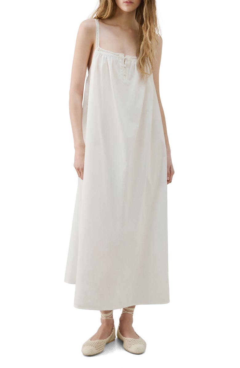 MANGO Lace Cotton Nightgown, Main, color, 