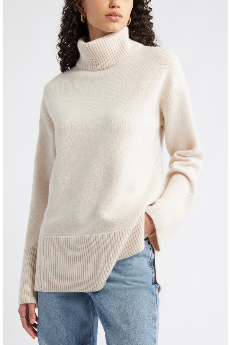 Wool & Cashmere Turtleneck Sweater, Main, color, BEIGE BEACH