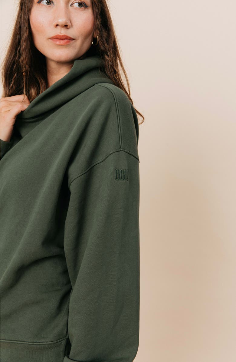 Ocio Women's Organic Cotton Teddy Oversized Hoodie, Alternate, color, Stone