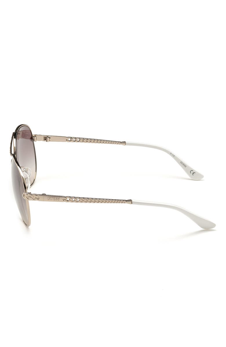 GUESS Pilot Sunglasses, Alternate, color, Shiny Rose Gold / Brown