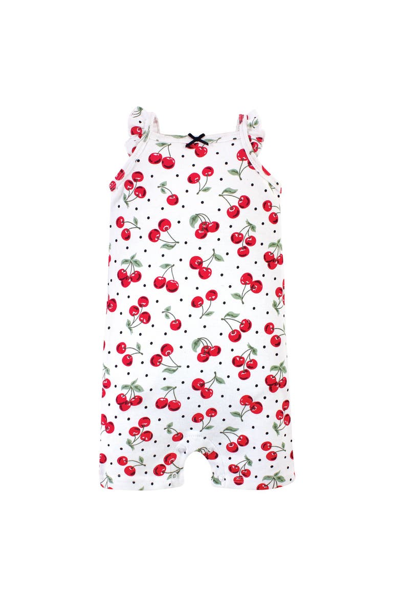 Essential Cotton Rompers, Alternate, color, Cherries