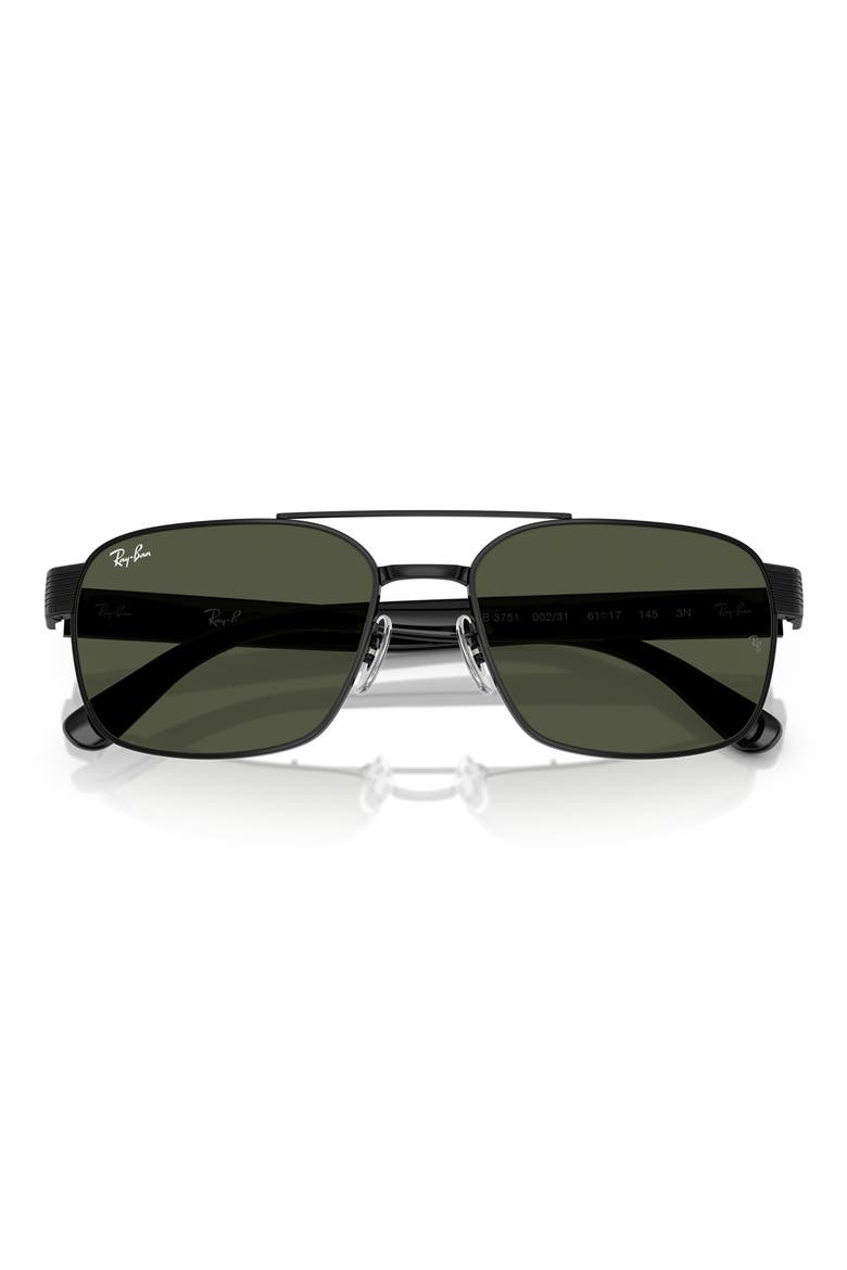 61mm Square Sunglasses, Alternate, color, BLACK