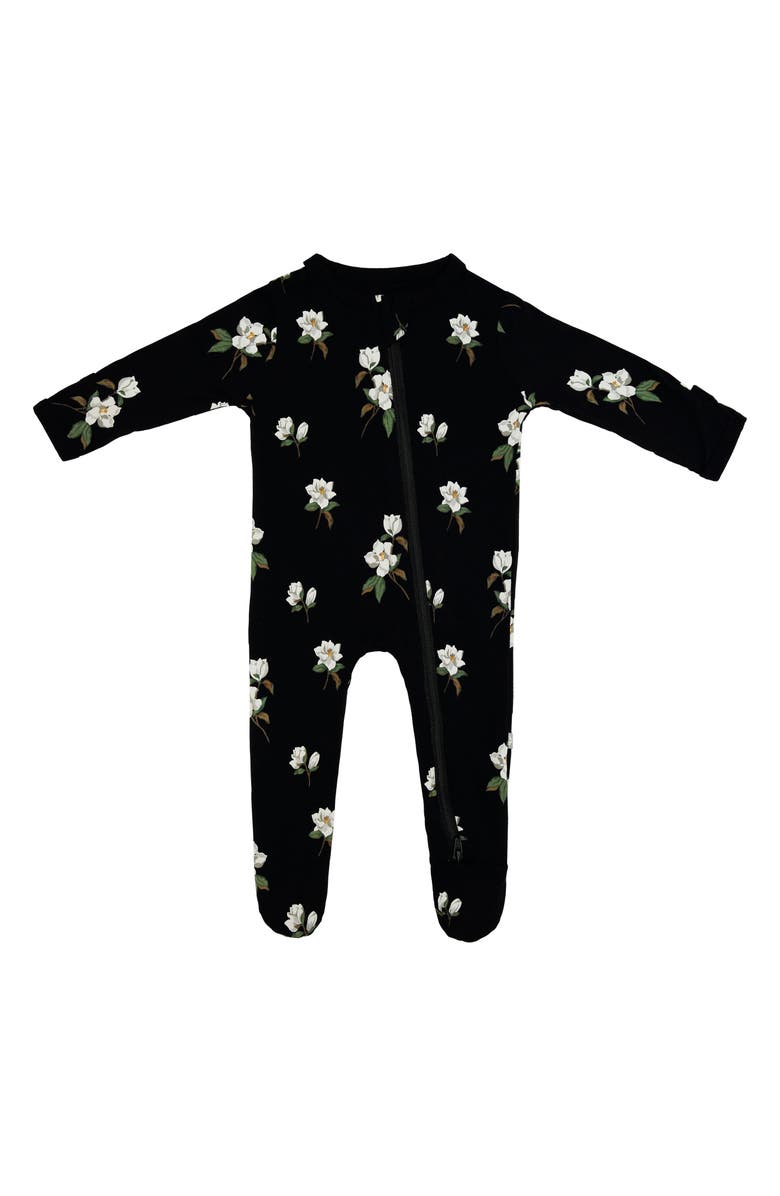 Kyte BABY Print Zip-Up Footie, Main, color, Magnolia