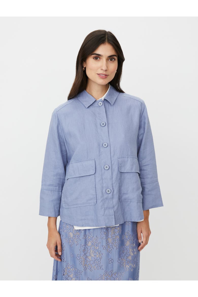 MaJurelle Linen Overshirt, Main, color, Stonewash