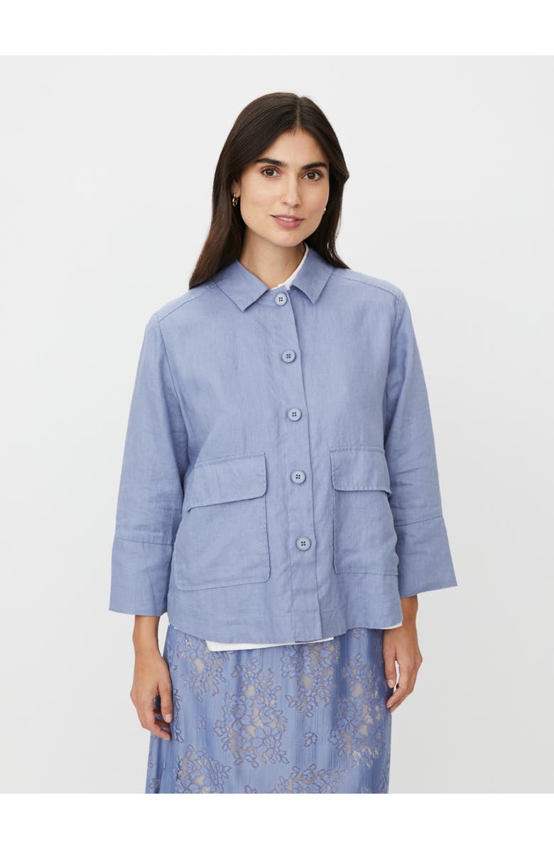 Masai Copenhagen MaJurelle Linen Overshirt, Main, color, Stonewash