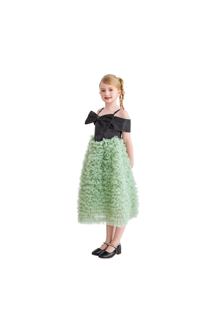 Marcella Bow Dress, Alternate, color, Green